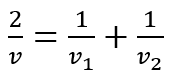 A person travelling in a straight line moves with a constant velocity v_1 for certain distance ‘x’ and with a constant velocity v_2 for next equal distance. The average velocity v is given by their relation