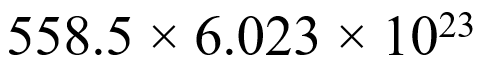 Number of atoms in 558.5 g Fe (at. wt. of Fe = 55.85 g mol–1) is