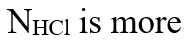 A solution of HC1 containing 0.659 g / mL and another solution of acetic acid containing 0.04509 g/ml., then: