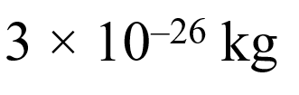 The mass of a molecule of water is