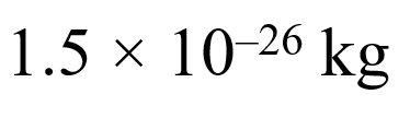 The mass of a molecule of water is