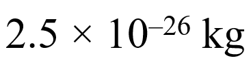 The mass of a molecule of water is