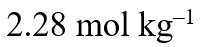 Density of a 2.05 M solution of acetic acid in water is 1.02 g/mL. The molality of the solution is