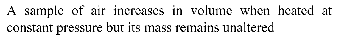 Which of the following is the best example of law of conservation of mass?