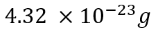 The mass of an atom of atomic mass 260 amu is: