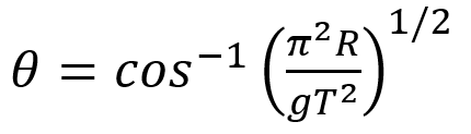 A particle moving in a circle of radius R with a uniform speed takes a time T to complete one revolution. If this particle were projected with the same speed at an angle ‘θ’ to the horizontal, the maximum height attained by it equals 4R. The angle of projection, θ, is then given by :