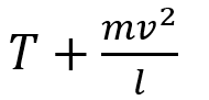 One end of string of length l is connected to a particle of mass m and the other end is connected to a small peg on a smooth horizontal table. If the particle moves in circle with speed v, the net force on the particle (directed towards centre) will be (T represents the tension in the string)