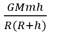 Assuming that the gravitational potential energy of an object at infinity is zero, the change in potential energy (final - initial) of an object of mass m, when taken to a height h from the surface of earth (of radius R), is given by,