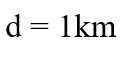 The acceleration due to gravity at a height 1 km above the earth is the same as at a depth d below the surface of earth. Then