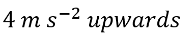 The mass of a lift is 2000 kg. When the tension in the supporting cable is 28000 N, then its acceleration is