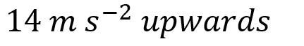 The mass of a lift is 2000 kg. When the tension in the supporting cable is 28000 N, then its acceleration is