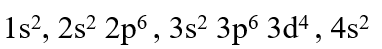 The electronic configuration of element with atomic number 24 is :