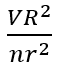 The cylindrical tube of a spray pump has radius, R, one end of which has n fine holes, each of radius r. If the speed of the liquid in the tube is V, the speed of the ejection of the liquid through the holes is: