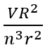 The cylindrical tube of a spray pump has radius, R, one end of which has n fine holes, each of radius r. If the speed of the liquid in the tube is V, the speed of the ejection of the liquid through the holes is: