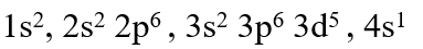 The electronic configuration of element with atomic number 24 is :