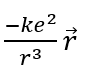 An electron is moving around a nucleus of a hydrogen atom in a circular orbit of radius r. The F ⃗ coulomb's force between the two is :