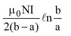 A coil having N turns is wound tightly in the form of a spiral with inner and outer radii a and b respectively. When a current I passes through the coil, the magnetic field at the centre is-