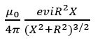 An electron moving with velocity v along the axis approaches a circular current carrying loop as shown in the figure. The magnitude of magnetic force on electron at this instant is-