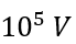 A charge of 100 C has a potential at a distance of 9mas: