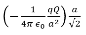 A point charge q is placed at the origin O as shown in figure. Work done in taking another charge -Q from point A(0, a) to another point B(a, 0) along the straight path AB is :