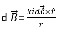 The vector form of Biot-Savart law is –