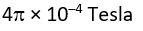 A current of 10 A is flowing through a circular coil of diameter 1 cm. What is the magnetic induction at its centre ?