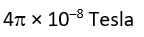 A current of 10 A is flowing through a circular coil of diameter 1 cm. What is the magnetic induction at its centre ?