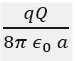 Three charges each + q are placed at the corners of an isosceles triangle ABC of sides BC and AC, 2a. D and E are the mid points of BC and AC respectively. The work done in taking a charge Q from D to E is: