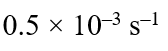 Half life period of a first-order reaction is 1386 seconds. The specific rate constant of the reaction is :