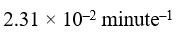 A first order reaction is 50 % completed in 30 minutes at 27 ºC. Its rate constant is :