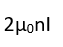 A long solenoid has n turns per metre and current I amp is flowing through it. The magnetic field at the ends of the solenoid is -