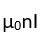 A long solenoid has n turns per metre and current I amp is flowing through it. The magnetic field at the ends of the solenoid is -