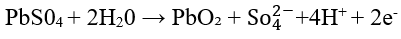 During the charging of lead storage battery, the reaction at anode is represented by: