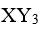 A compound formed by elements X and Y crystallises in a cubic structure in which the X atoms are at the corners of a cube and the Y atoms are at the facecentres. The formula of the compound is