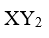 A compound formed by elements X and Y crystallises in a cubic structure in which the X atoms are at the corners of a cube and the Y atoms are at the facecentres. The formula of the compound is