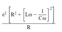 Power dissipated in an LCR series circuit connected to an a.c. source of emf ε is :