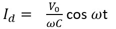 A capacitor of capacitance 'C', is connected across an ac source of voltage V, given by V=V_0sinωt The displacement current between the plates of the capacitor, would then be given by