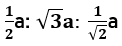 If ‘a’ stands for the edge length of the cubic systems: simple cubic, body centred cubic and face centred cubic, then the ratio of radii of the spheres in these systems will be respectively,