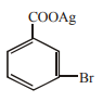 Silver benzoate reacts with bromine to form