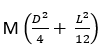 Moment of inertia of a solid cylinder of length L and diameter D about an axis passing through its centre of gravity and perpendicular to its geometric axis is