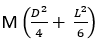 Moment of inertia of a solid cylinder of length L and diameter D about an axis passing through its centre of gravity and perpendicular to its geometric axis is