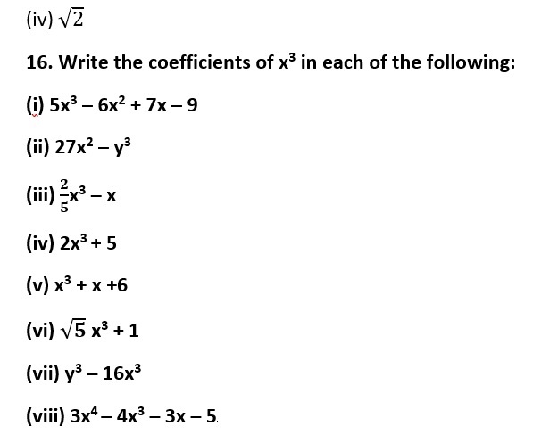 POLYNOMIALS CLASS 9