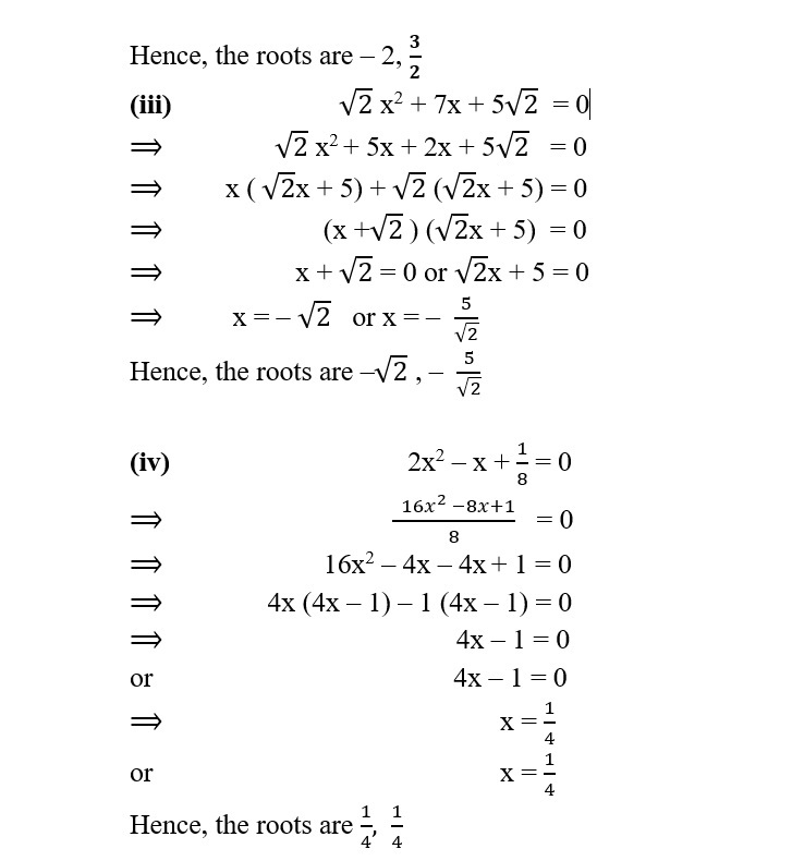 QUADRATIC EQUATIONS CLASS 10