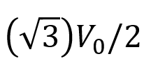 A particle is executing SHM with amplitude A and has maximum velocity V_0. Its speed at displacement A / 2 will be: