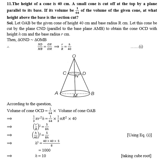 SURFACE AREA AND VOLUME CLASS 10 ICSE