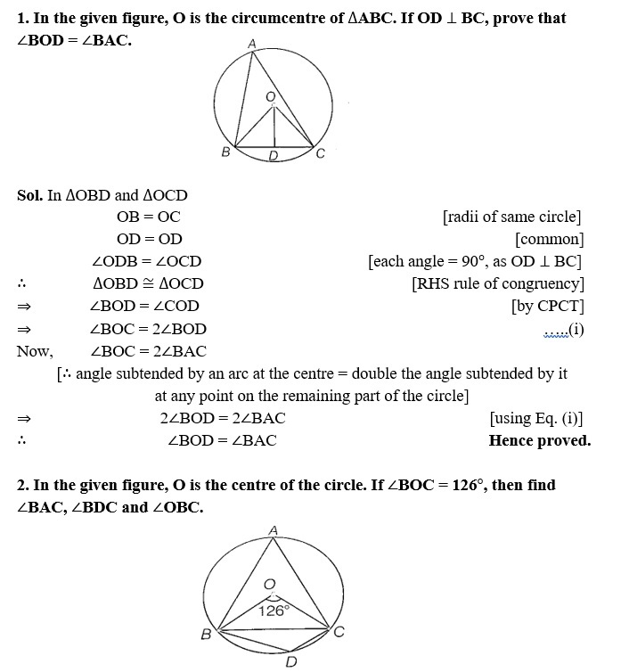 CIRCLE CLASS 10 ICSE NOTES
