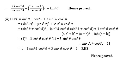 TRIGONOMETRIC IDENTITIES CLASS 10 ICSE