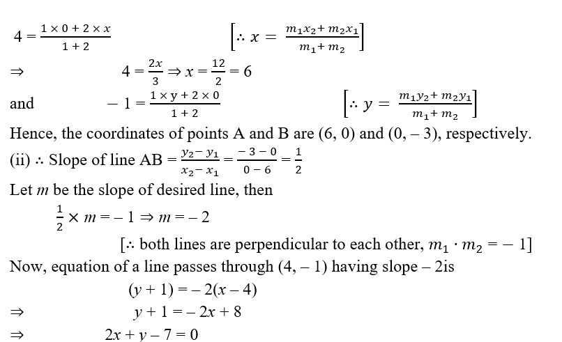 EQUATION OF LINE CLASS 10 ICSE NOTES