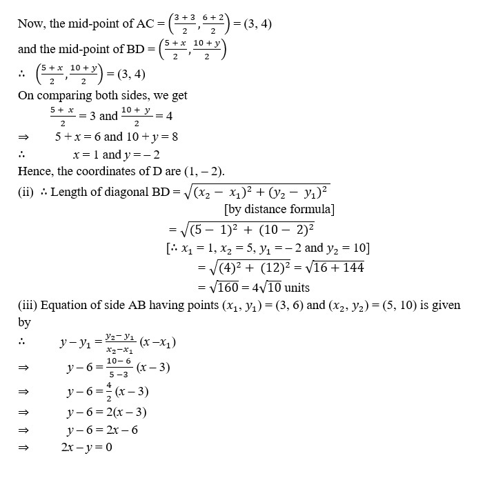 EQUATION OF LINE CLASS 10 ICSE NOTES