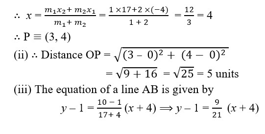 EQUATION OF LINE CLASS 10 ICSE NOTES